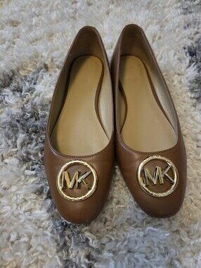 Michael Kors Brown Logo Ballet Flats Size 7M